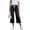 *Black, variant on VBVC Women's Drawstring Wide Leg Cropped Jeans,High Waisted Washed Denim Pants For Women,Ladies Comfy Summer Culottes with Pockets,Blue,S-2XL