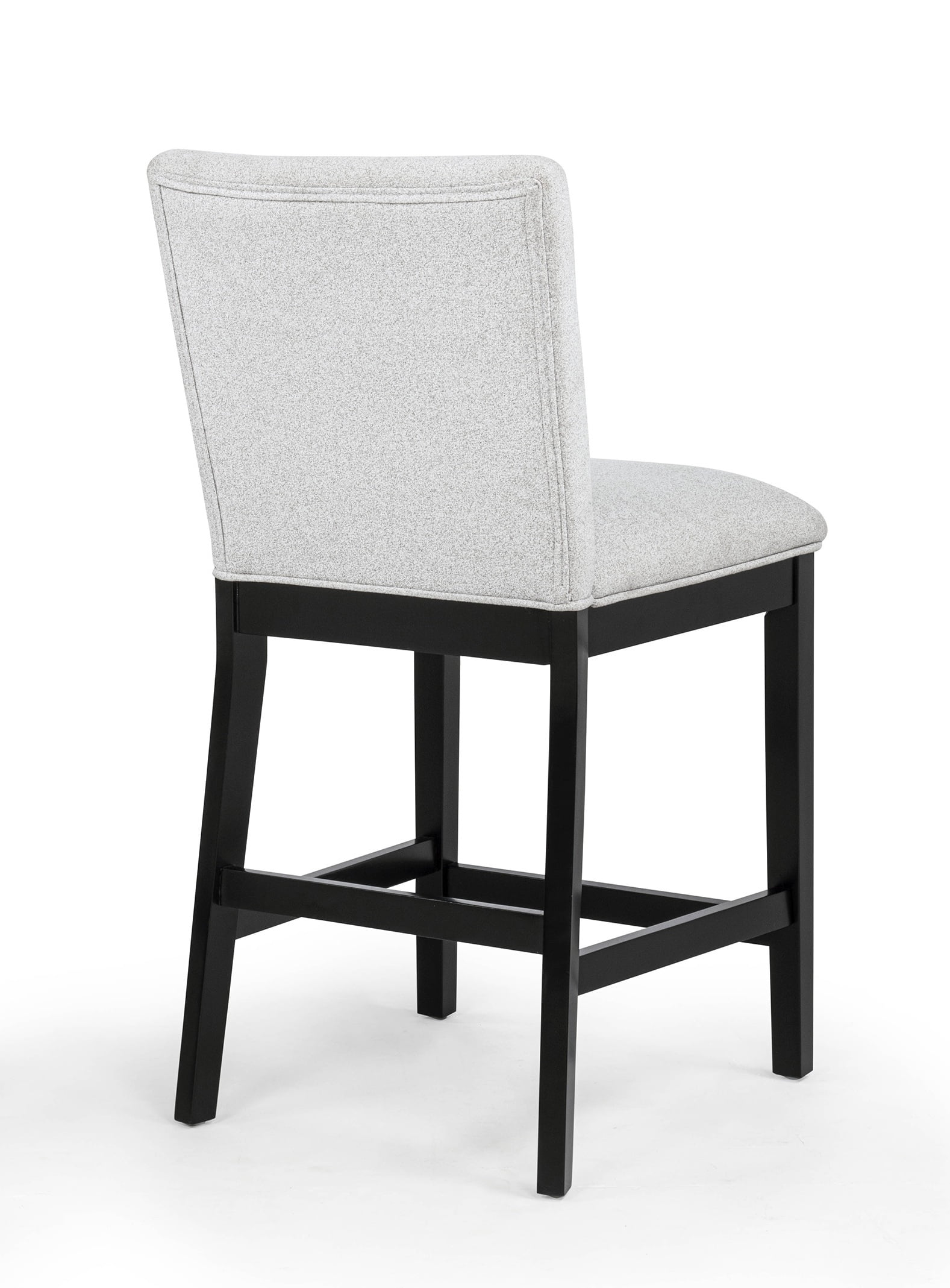 2pc Light Gray Upholstered Counter Height Chairs Soft Neutral Tone Dark Finish Legs Wooden Dining Room Furniture