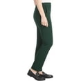 thumbnail image 2 of Hilary Radley Women's Ponte Pull-On Mid Rise Slim Leg Pants (Green, XXL), 2 of 5