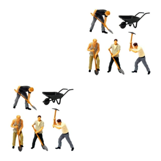 Decodeary Figurines Peintes Authentiques 1/64 pour Projets DIY, Mise en Page de Table de Sable, Miniatures de Collection 1:64 2Set