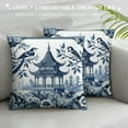 thumbnail image 3 of JEUXUS Blue and White Tile with Birds and Small Flower Home Decor Pillowcase White, 3 of 5