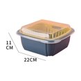 thumbnail image 2 of Contenedores de almacenamiento de frutas de alta capacidad para refrigerador, contenedor de productos, colador, contenedor con tapa-azul, 2 of 6