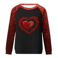 thumbnail image 4 of Goodeals Clearance,Womens Valentines Sequin Tops Love Heart Graphic Valentine's Day Womens Sparkling Graphic Tee Long Sleeve Cute Hearts Shirt Tops(Red,XXXL), 4 of 4