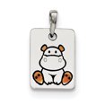 thumbnail image 1 of Sterling Silver Enamel Hippo Pendant QC7940 (mm x mm), 1 of 2