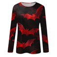 thumbnail image 4 of Suéter de manga larga con cuello redondo y estampado de Halloween informal a la moda para mujer, 4 of 5