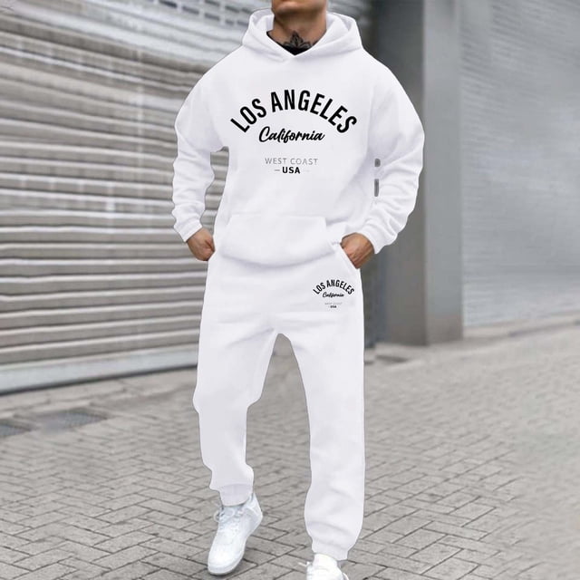 TINZ Style Urbain Sweat à Capuche Imprimé Lettre Survêtement pour Tenue Décontractée à la Mode et Activités Extérieures et Veste de Costume Homme