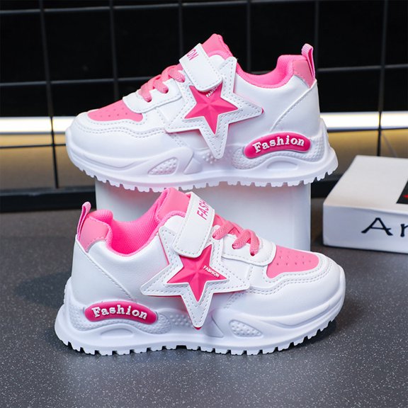 Boys Girls Tennis Shoes Non-Slip Lightweight Gym Shoes Unisex Breathable Slip on Sneakers Running Sneakers