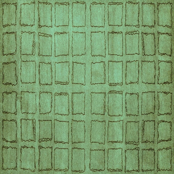 Ahgly Company Indoor Square Abstract Turquoise Blue Modern Area Rugs, 3' Square