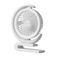 thumbnail image 1 of Ventilador de escritorio de 3 velocidades, viento fuerte, ventilador de mesa doméstico, tiempo de trabajo prolongado, carga USB Blanco, 1 of 9