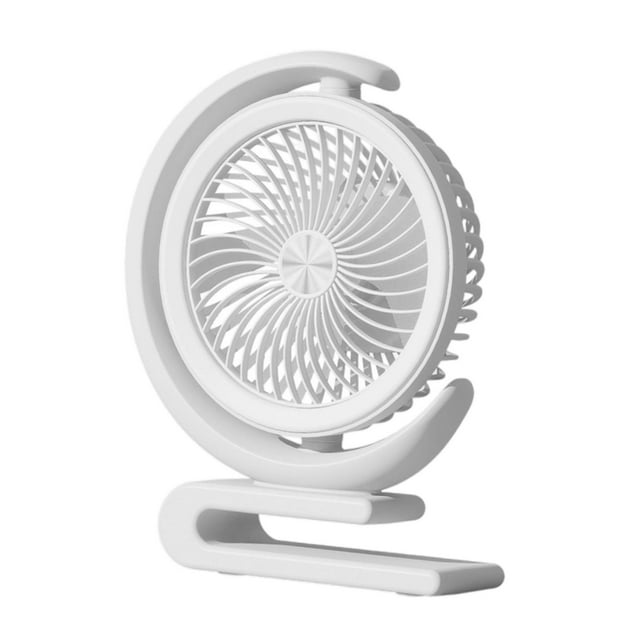 Ventilador de escritorio de 3 velocidades, cómodo, con viento fuerte y tiempo de trabajo prolongado. Blanco