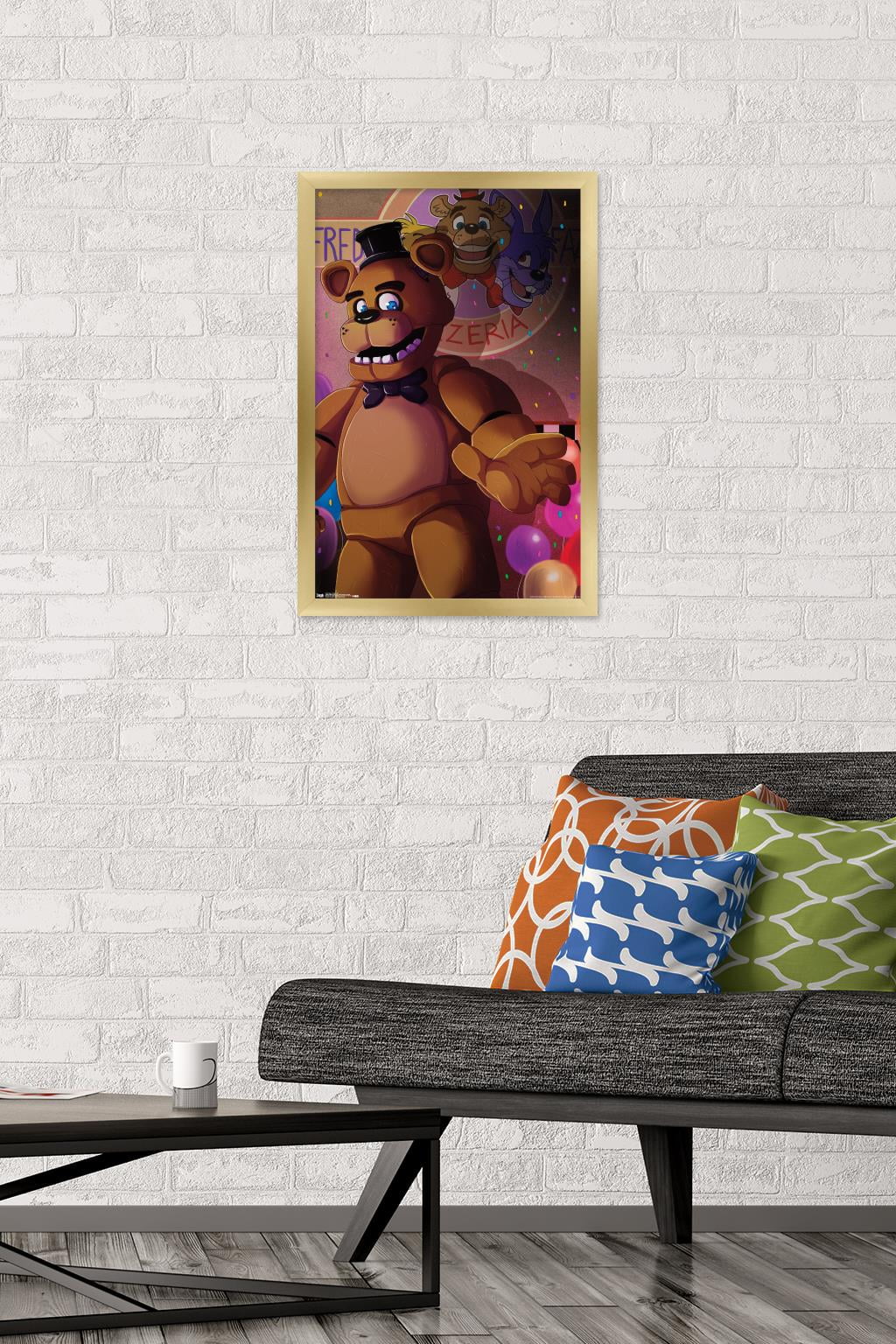 Five Nights at Freddy's - Pizzeria Art Wall Poster, 14.725" x 22.375", Framed