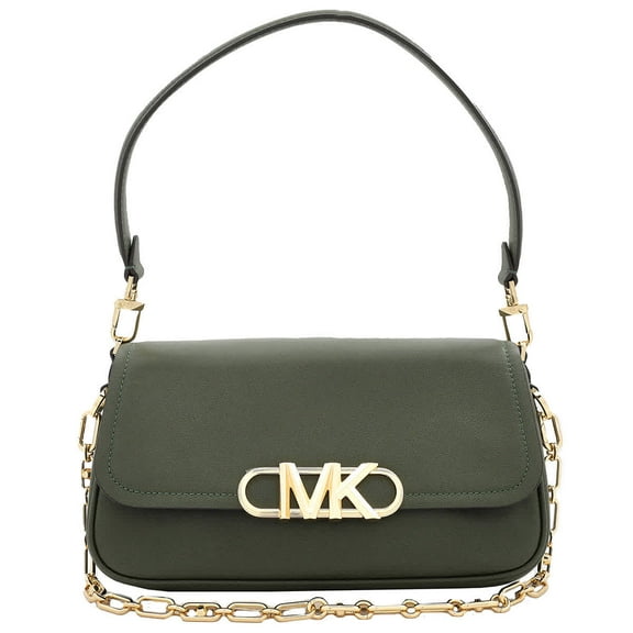 Michael Kors Parker Medium Leather Shoulder Bag - Amazon Green
