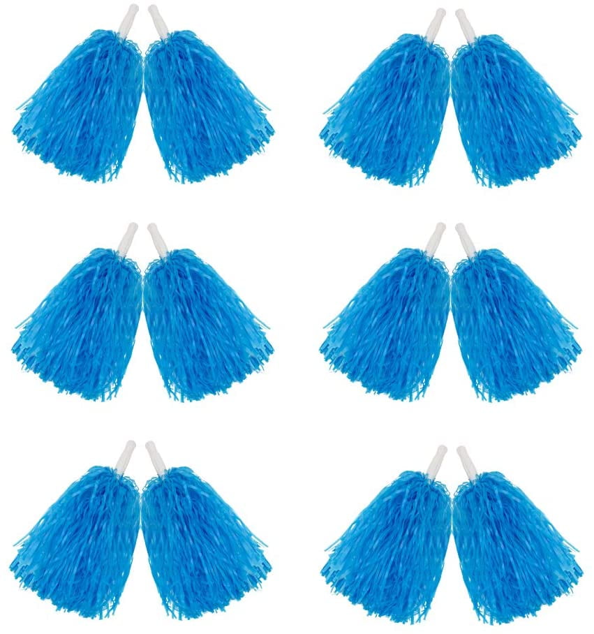 KSCD 12 Pack Pom Poms Cheerleading Metallic Foil Cheer Pom Poms with