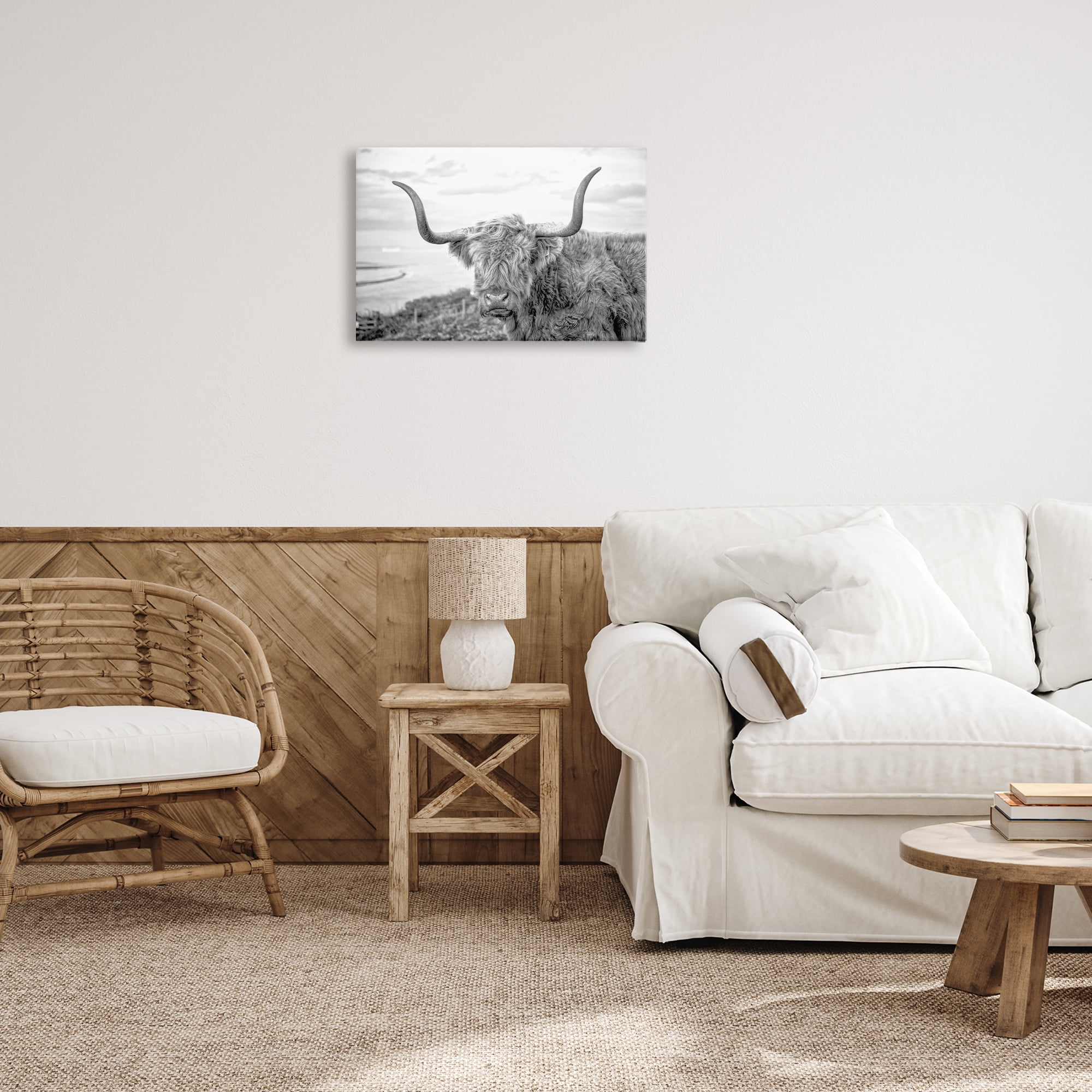 Stupell Industries Traditional Fuzzy Cattle Animals & Insects Photography Gallery Wrapped Canvas Art Print Wall Art, 24 x 16