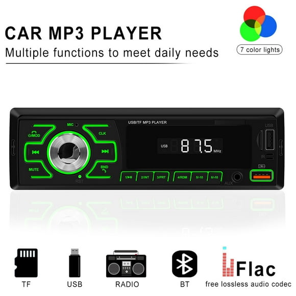 D3100 Autoradio Unique DIN Voiture Stéréo Systèmes Audio MP3 avec Appels Mains Libres / Fm / Usb Charge / Tf / aux / Eq