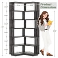 thumbnail image 4 of Homieasy 7-Tier Corner Bookshelf - Freestanding L-Shaped Etagere with Baffle for Home Office, Living Room & Bedroom,Gray Oak, 4 of 8