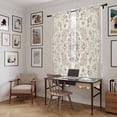 thumbnail image 5 of Beige Boho Kitchen Curtain for Berdoom Living Room Cafe 72 Inch Length, Middle Century Ethnic Vintage Abstract Tiers Curtains Light Filtering Drapes Rod Pocket Window Treatment 2 Panels 52"Wx72"L, 5 of 8