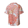 thumbnail image 6 of Lsque Corals print Men's Cuban Collar Short Sleeve Shirt Summer Beachwear Casual Button Down Fashionable Vacation Leisure Shirt-3X-Large, 6 of 7