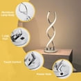 thumbnail image 3 of ADISUN LED Modern Table Lamp Dimmable Spiral Desk Lamps Touch Control Bedside Nightstand Light with USB Charging Ports for Bedroom Living Room Office, Silver, 3 of 9