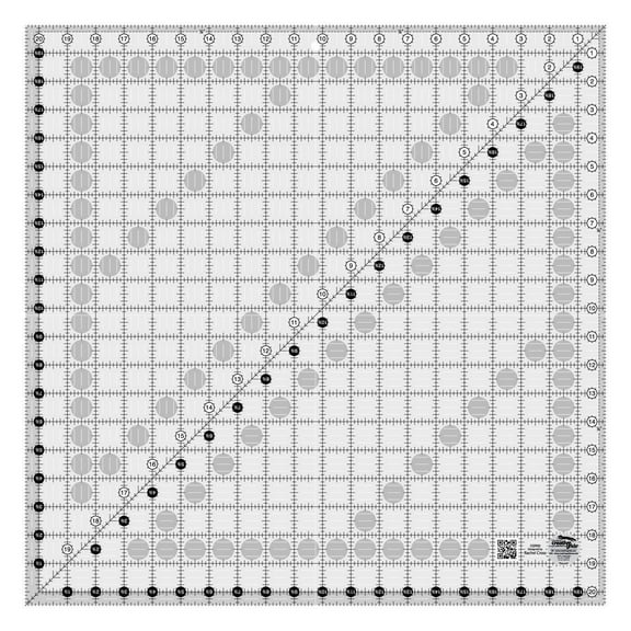 Creative Grids Quilt Ruler – 20½in Square Acrylic Ruler with Non-Slip Grip
