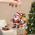 thumbnail image 4 of Nkmbld Christmas Tree Hanging Ornaments, Unique Santa Claus and Dog Pendant Decoration for Tree Walls Windows Doors Car Interiors Decors, Red, 4 of 6