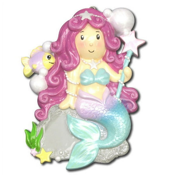 Mermaid Girl Personalized Christmas Ornament DO-IT-YOURSELF