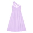 thumbnail image 3 of renvena Kids Girls Junior Bridesmaid Flower Girl Dresses Sequin Romper Sleeveless One Shoulder Formal Gown Size 6-16 Lavender 8, 3 of 7