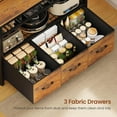 thumbnail image 4 of 35.4 inch Bakers Rack with Storage, Power Outlet and LED Lights, Coffee Bar Cabinet, Microwave Stand Kitchen Cabinet, 4 of 7