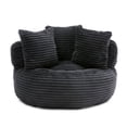 thumbnail image 4 of Leumius Lazy Sofa,Corduroy Fabric Oversized Bean Bag Sofa with High Back,Lounge Floor Sofa for Gaming,Reading Living Room Bedroom Office,Black, 4 of 6