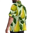 thumbnail image 3 of pear Men's Spread Collar Poplin Beach Shirts - Casual Printed Button Down Short Sleeve Summer Tops for Unisex, 3 of 6