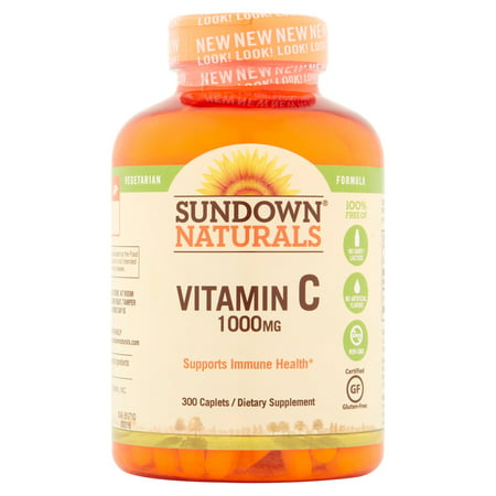 Sundown Naturals High Potency Vitamin C Vitamin Supplement Caplets, 1000mg, 250 (Best Natural Vitamin Supplements)