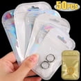 thumbnail image 3 of 50pcs Transparent Self Sealing Bags Resealable Pouch Jewelry Packaging Storage Earrings Rings Necklace Display Plastic Bag 6.5X10CM 50PCS, 3 of 6