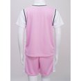 thumbnail image 3 of Nyeemya Kids Sports T-Shirt with Shorts Set Boys Girls Basketball Football Jersey Outfit Summer Pink 170, 3 of 7