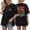 T Shirts for Women Clearance under $5 Black, variant on Womens Rainbow Floral Graphic Oversized T Shirts Crewneck Drop Shoulder Summer Tops Boho Boyfriend Tee