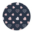 thumbnail image 3 of YFYANG Round Fitted Table Cloth, Waterproof Pink Cute Heart Texture Pattern Polyester Table Cover, Indoor Outdoor Decorative Tablecloths with Elastic Edge, 3 of 7