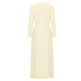 thumbnail image 4 of Qiopertar Robe d'Été Décontractée Mode Manches Longues Couleur Unie Col en V en Solde à Moins de 5$ en Solde, 4 of 5
