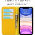 thumbnail image 3 of for iPhone 11 Wallet Case with RFID Blocking Card Slots Holder and Wrist Strap,Flip Folio Magnetic Closure,Kickstand,Genuine Leather Cover Case for iPhone 11 6.1",Brown, 3 of 16