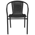 thumbnail image 6 of (2 pack) Emma + Oliver Indoor/Outdoor Stacking Rattan Restaurant Patio Chairs, Set of 2, Black, 6 of 12