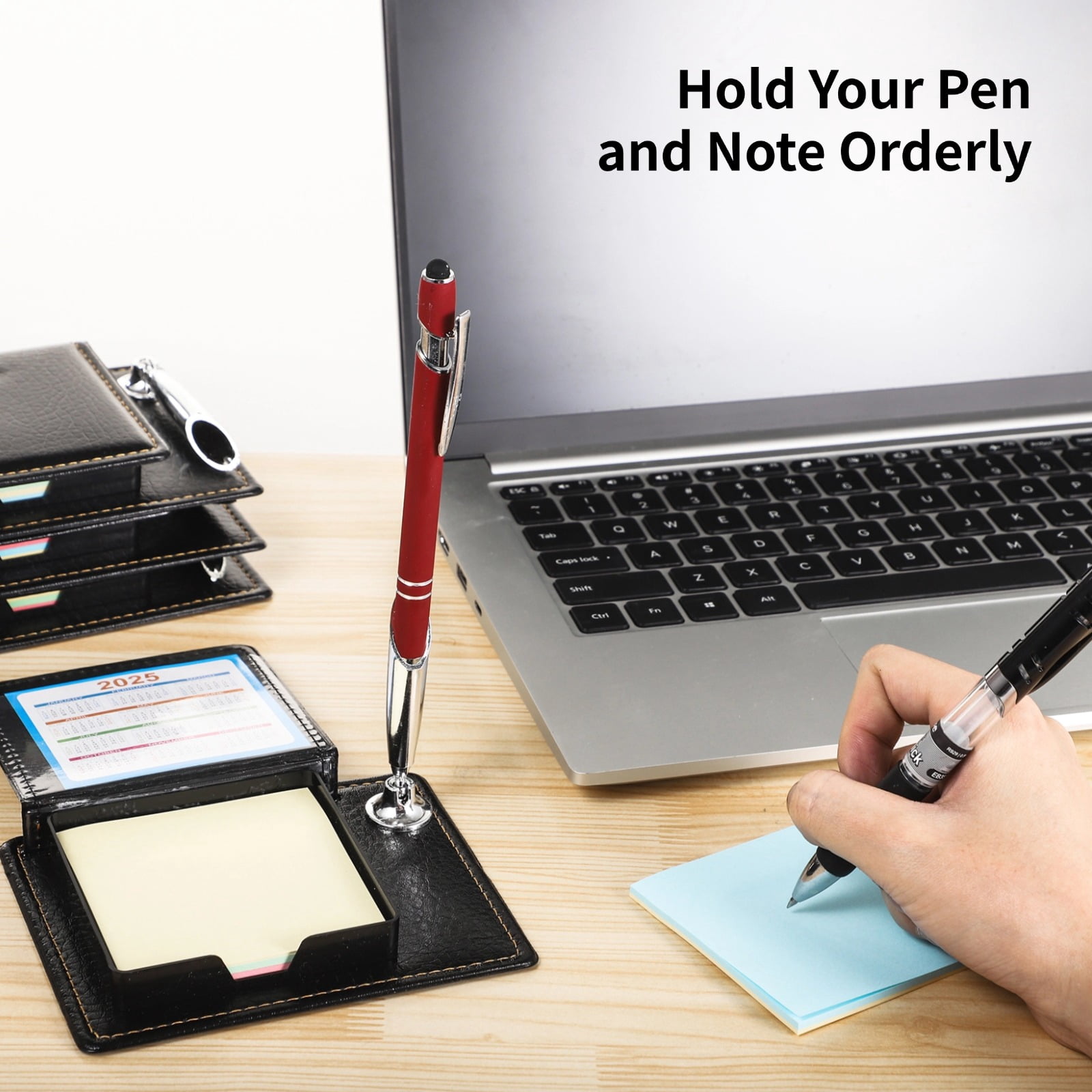 20-Pack Leather Sticky Note Holder Set -  Post Notes Pen Holder Gifts, Desktop Mini Business Card Holder for Home Office | Bulk Appreciation Gifts for Teachers, Nurses