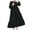 Black, variant on LYXSSBYX Womens Long Sleeve Dresses Clearance Women's Fashion Round Neck Loose Long Sleeve Solid Ankle-Dress Long Dress