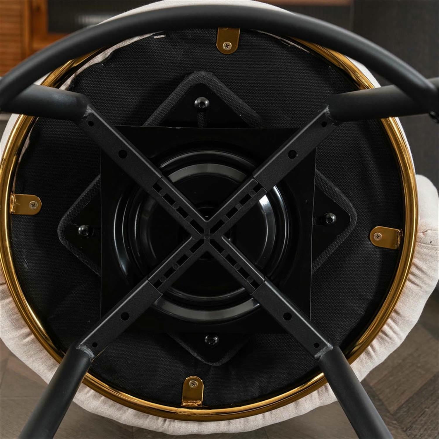 Demi Bonn 33" Counter Height Bar Stools Set of 2, Swivel Barstools with Back, Kitchen Island Countertop Chairs for Dining Room, Beige