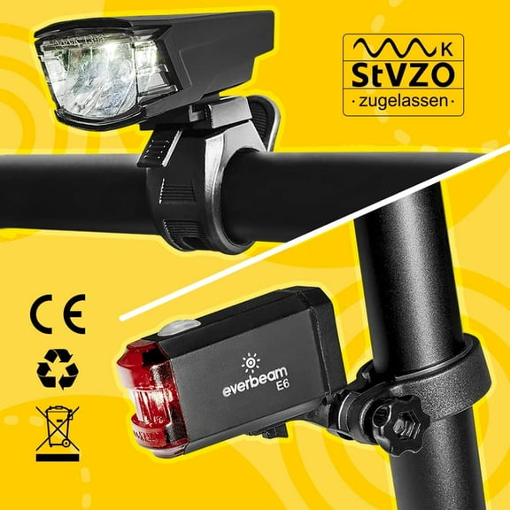 Rechargeable Bike Lights Front and Back LED Set for Night Riding, Bright Beam Safety Light for Bicycles