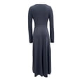 thumbnail image 4 of Bodycon Dresses for Women Boho Stretch Draped Fall Maxi Wrap Knotted Dress (Grey M), 4 of 5