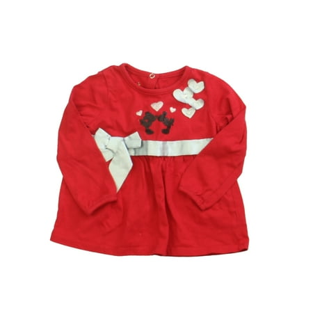 

Pre-owned Disney Girls Red | Silver Long Sleeve Shirt size: 18 Months