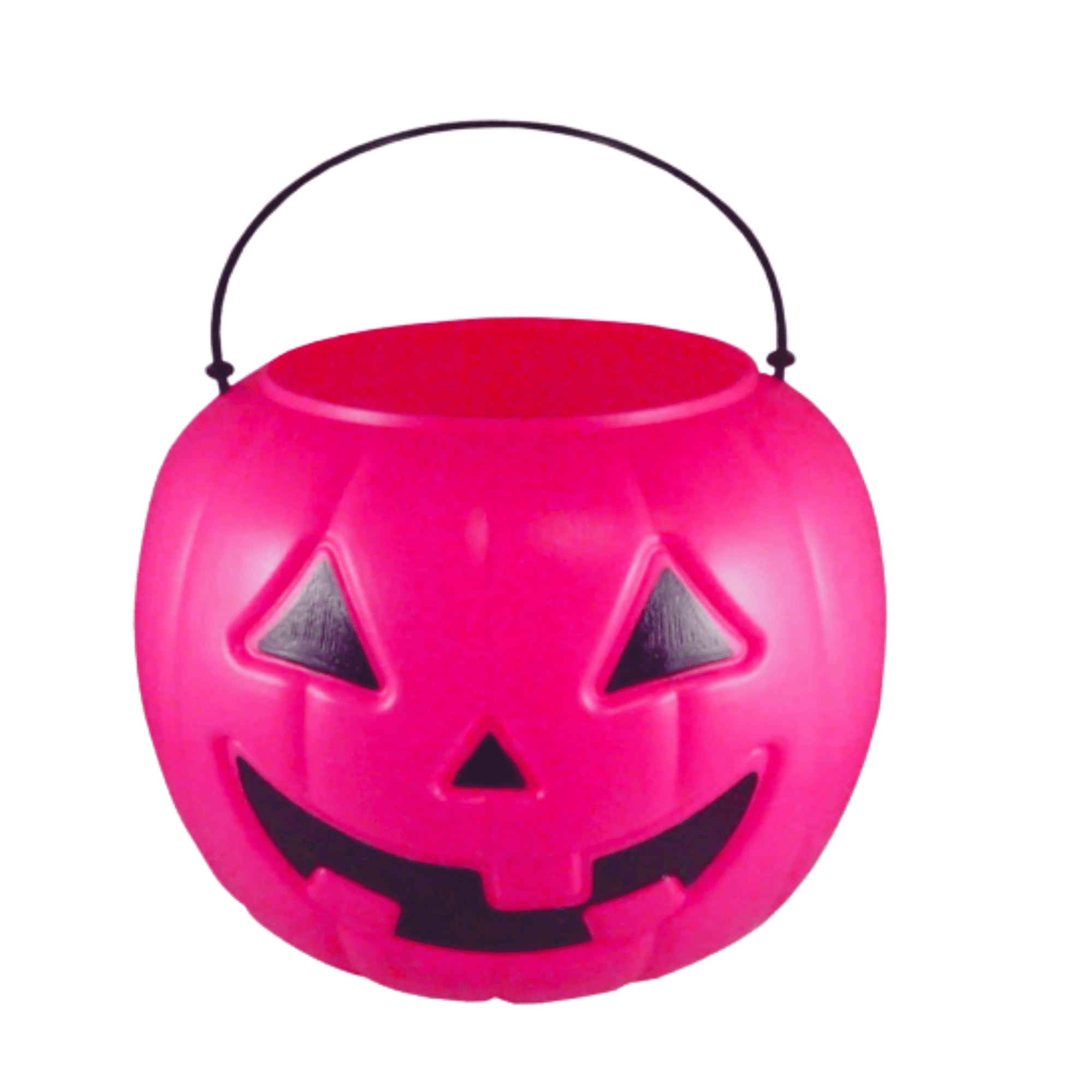 FSSTAM 8.5 inches Pumpkin Jack O'Lantern Candy Bucket with Handle, Pink