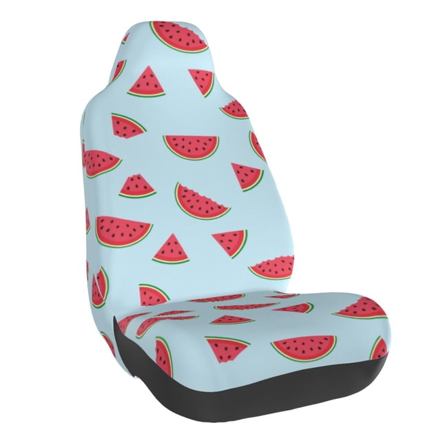 Wukai Watermelon Full Set Car Seat Covers with Soft Padding Universal Auto Front Seats Protector and Cushion Mat