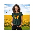 thumbnail image 2 of Blusa con Estampado de Mariposa y Girasoles – Diseño Único y Significativo Color Verde Oliva Talla Grande Marca Emil SaEs, 2 of 4