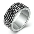 thumbnail image 5 of EOEMY 5 Rowes Engagement Cz Ring Women'S Stainless Steel Silver Wedding Band Size 6-12, 5 of 9