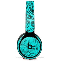 Skin Wrap for Beats Solo Pro Headphones Folder Doodles Neon Teal Sticker Decal Only BEATS NOT INCLUDED