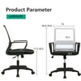thumbnail image 7 of YRLLENSDAN Set of 2 Mesh Office Chair with Wheels Rolling Desk Chair with Arms Mesh Computer Chair for Adults Conference Room Chair Study Chair Adjustable Height,White, 7 of 7